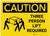 Caution: Three Person Lift Required With Graphic - Label
