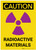 Caution: Radioactive Materials Vertical with Graphic - Label
