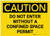 Caution: Do Not Enter Without Confined Space Permit - Label