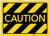 Caution: Caution with Hazard Lines - Label