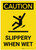 Caution: Slippery When Wet With Graphic Vertical - Label