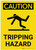Caution: Tripping Hazard with Graphic Vertical - Label