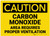 Caution: Carbon Monoxide Area Requires Proper Ventilation - Label