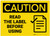 Caution: Read Label Before Using With Graphic - Label