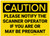 Caution: Please Notify Scanner Operator If Pregnant - Label