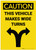 Caution: This Vehicle Makes Wide Turns Portrait - Label