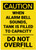 Caution: When Alarm Bell Sounds Tank Is Filled To Capacity Vertical - Label