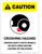 Caution: Crushing Hazard Drivers Must Chock Wheels Portrait - Label