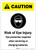Caution: Risk of Eye Injury - Eye Protection Required with Graphic Portrait - Label