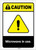 Caution: Microwave in Use ANSI Portrait - Label