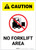 Caution: No Forklift Area Portrait - Label