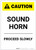 Caution: Sound Horn Proceed Slowly Portrait - Label