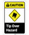 Caution: Tip Over Hazard ANSI Portrait - Label