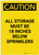 Caution: All Storage Must be 18 Inches Below Sprinklers Portrait - Label
