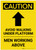 Caution: Avoid Walking Under Platform Men Working Above Arrow Portrait - Label