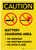 Caution: Battery Charging Area Forklift No Smoking Open Flame Portrait - Label