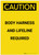 Caution: Body Harness and Lifeline Required Portrait - Label