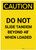 Caution: Do Not Slide Tandem Beyond When Loaded Portrait - Label