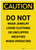 Caution: Do Not Wear Jewelry Portrait - Label