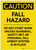 Caution: Fall Hazard Do Not Start Work Unless Protection is in Place Portrait - Label