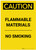 Caution: Flammable Materials No Smoking Portrait - Label