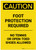 Caution: Foot Protection Required No Tennis Or Open Toed Shoes Portrait - Label