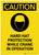 Caution: Hard Hat Required While Crane In Operation with Graphic Portrait - Label