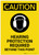 Caution: Hearing Protection Required Beyond This Point with Graphic Portrait - Label