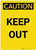 Caution: Keep Out Yellow Portrait - Label