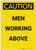 Caution: Men Working Above Portrait - Label