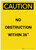 Caution: OSHA Regulations No Obstruction Within 36 Inches Portrait - Label