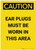 Caution: PPE Ear Plugs Must be Worn in This Area Portrait - Label