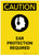 Caution: PPE Ear Protection Required with Graphic Portrait - Label