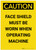 Caution: PPE Face Shield Must be Worn With Operating Machine Portrait - Label