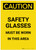 Caution: PPE Safety Glasses Must Be Worn in This Area Portrait - Label