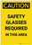 Caution: PPE Safety Glasses Required in This Area Portrait - Label