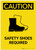 Caution: PPE Safety Shoes Required With Graphic Portrait - Label