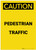 Caution: Pedestrian Traffic Portrait - Label