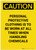 Caution: Personal Protective Clothing to be Worn When Handling Chemicals Portrait - Label