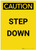 Caution: Step Down Yellow Portrait - Label