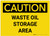Caution: Waste Oil Storage Area Landscape - Label