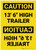 Caution: 13'6" High Trailer Mirrored - Label