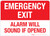 Emergency Exit - Alarm Will Sound if Opened - Label