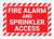 Fire Alarm And Sprinkler Access with Hazard Border Landscape - Label