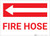 Fire Hose with Left Arrow Landscape - Label