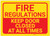Fire Regulations Keep Door Closed At All Times Red/Yellow Landscape - Label