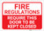 Fire Regulations Require Door To Be Kept Closed Red/White Landscape - Label