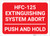 HFC 125 Extinguishing System Abort/Push and Hold Landscape - Label