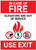In Case Of Fire Elevators Out Of Service with Icons Portrait - Label