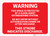 Warning - Clean Agent Extinguishing System Landscape - Label